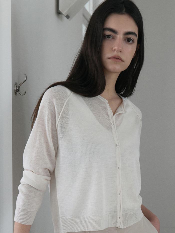 린넨 블랜드 래글런 썸머 가디건 아이보리 OU1646