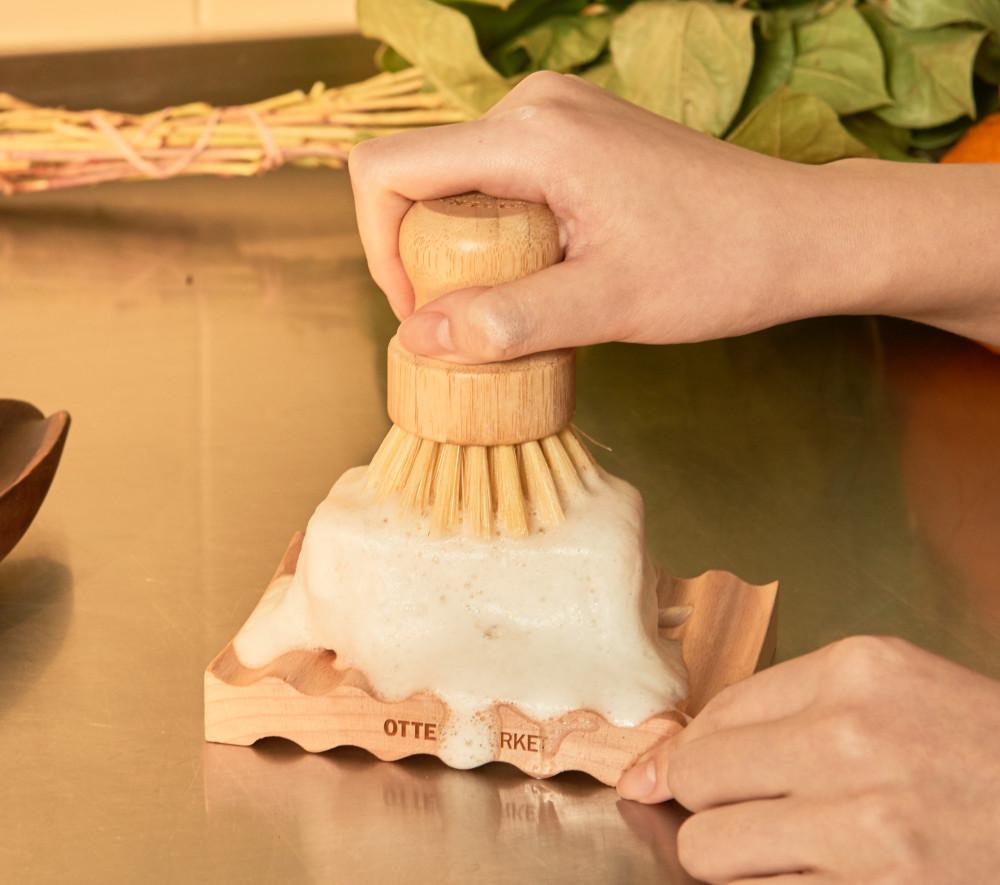 친환경 주방 천연솔 우드브러쉬 사이잘삼 Pot Brush 제로웨이스트