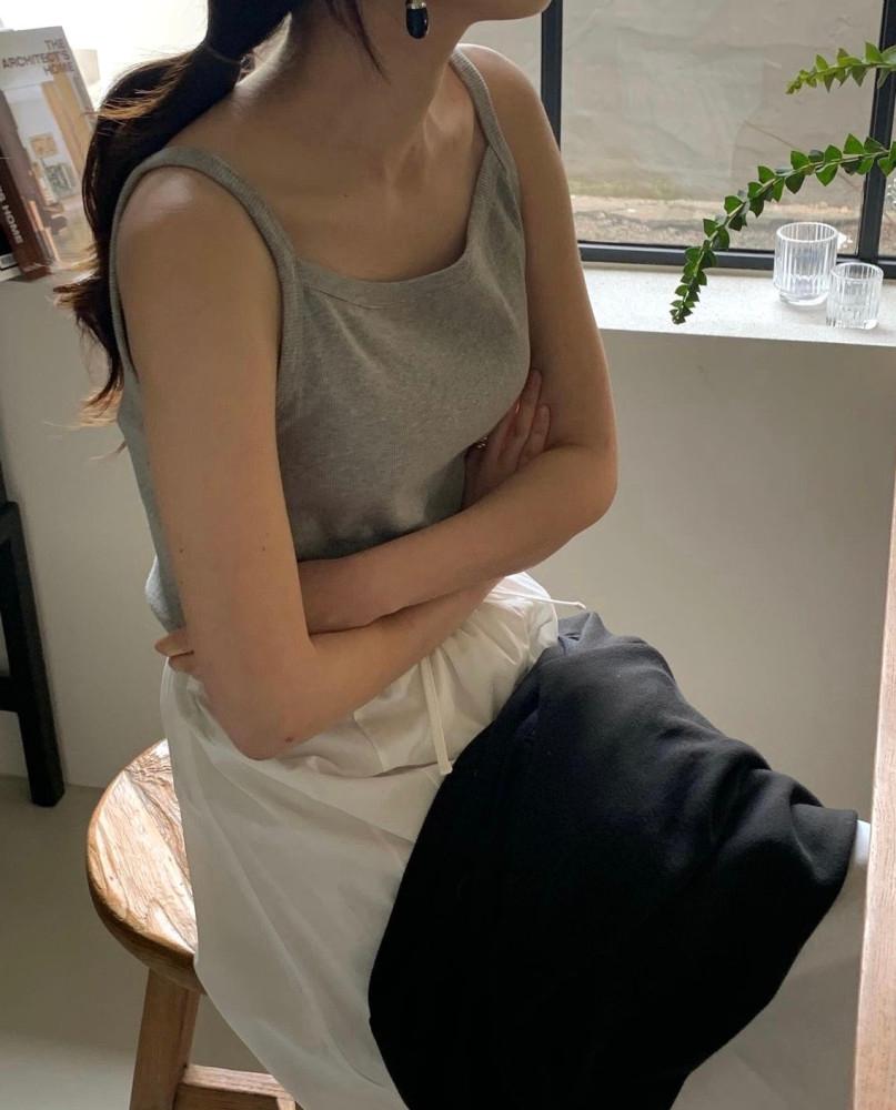 아,회,검 당일/ BR 브런치 벨 나시 코튼 슬리브리스 민소매 끈나시 티셔츠 (5col)