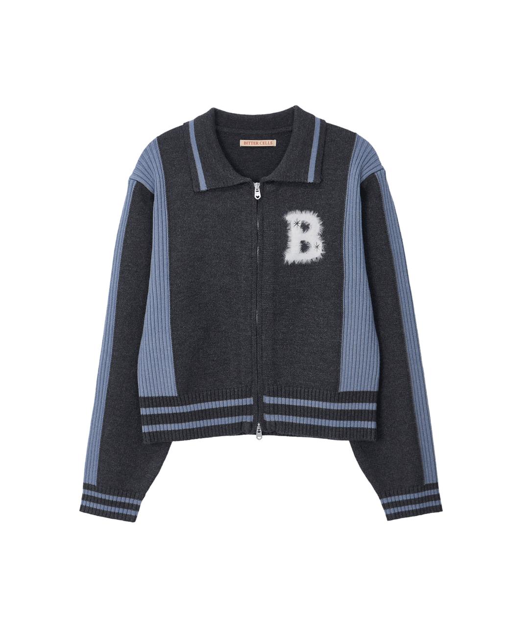 Maron Soft Knit ZIp Up-Blue