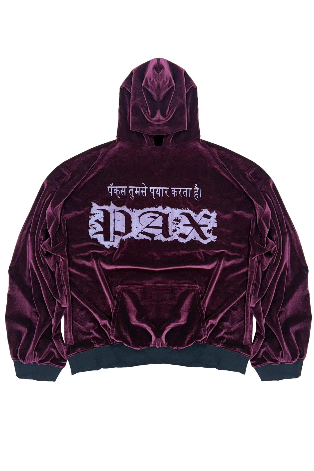 PAX HINDI VELVET OVERSIZED HOODIES