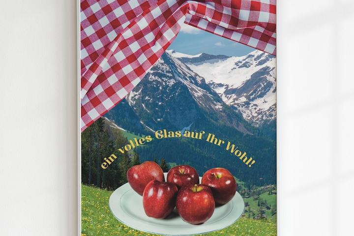 키치 하이틴 풍경 포스터 풍수인테리어 개업 사과 과일 귀여운 아트포스터 apple