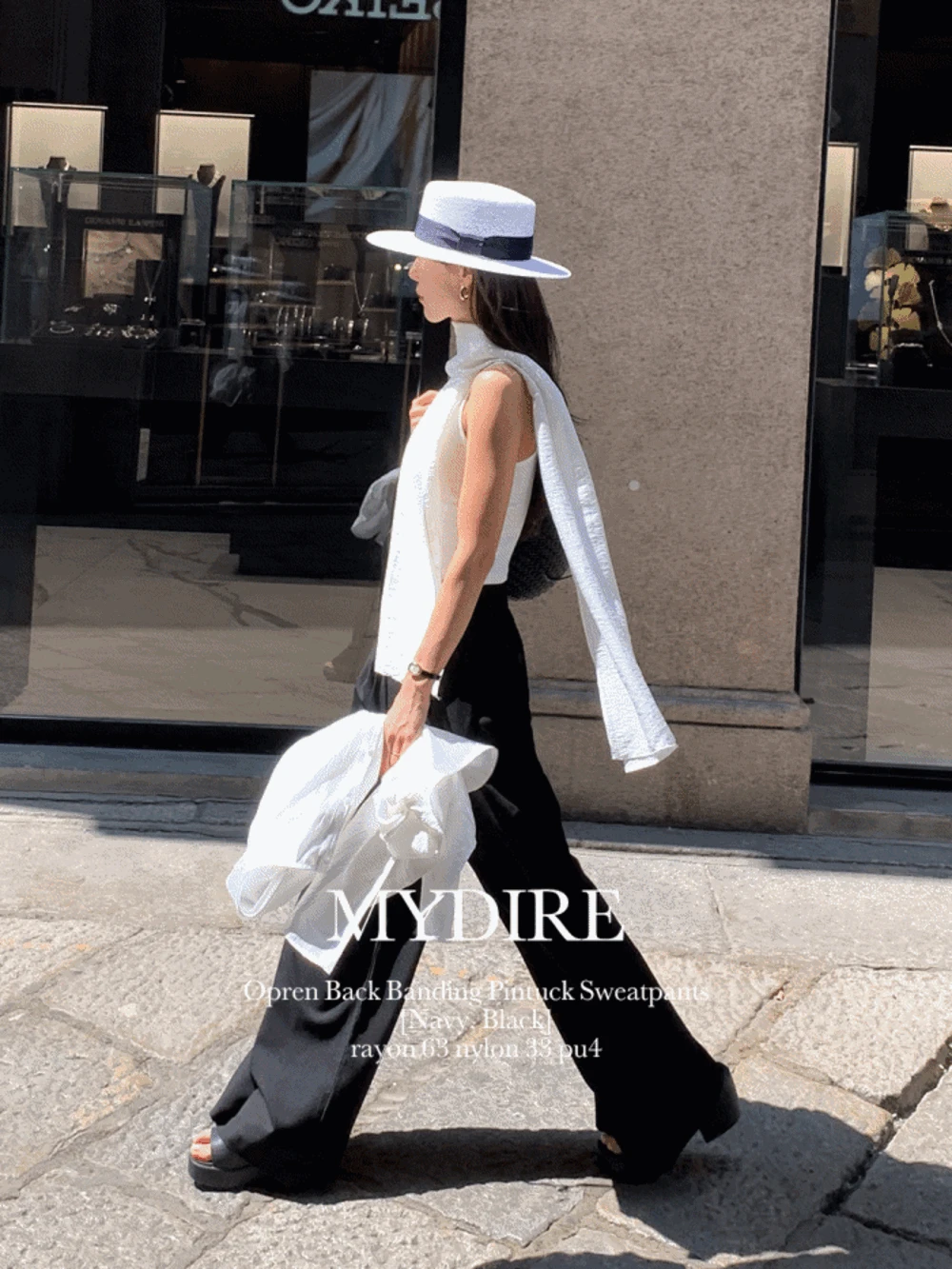 [자체제작] 오프렌 뒷밴딩 핀턱 트레이닝 팬츠 2color