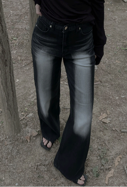 stick paint bootcut denim
