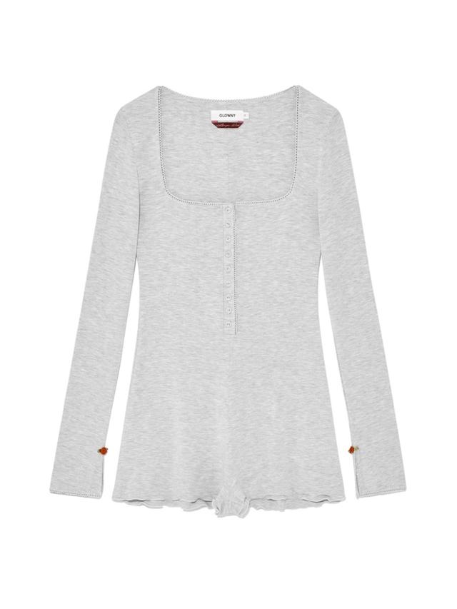 BLISS FIT ROMPER (WHITE MELANGE)