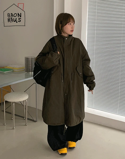 [7일간 new 5% sale] [무료배송][BAONHAUS] 헤펀스 누빔 스트링 롱 야상 자켓 (3color)