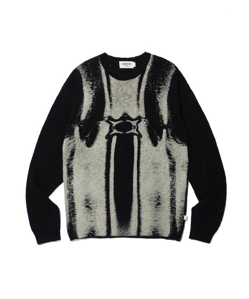 VINTAGE WORMHOLE LONG SLEEVE KNIT BLACK