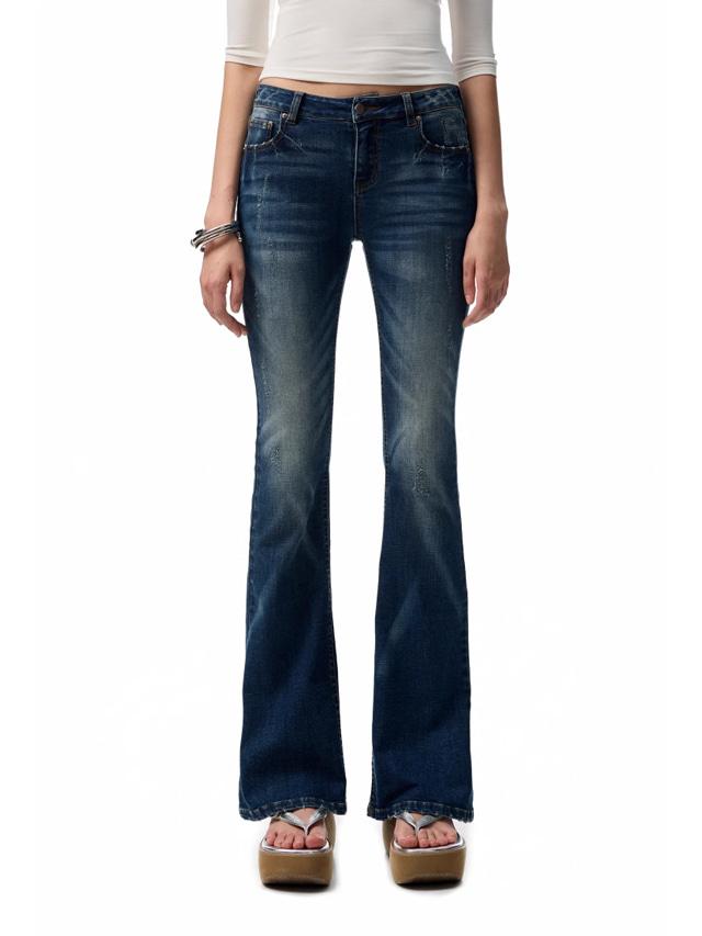 [1JINN STUDIO] Washed Flared Jeans