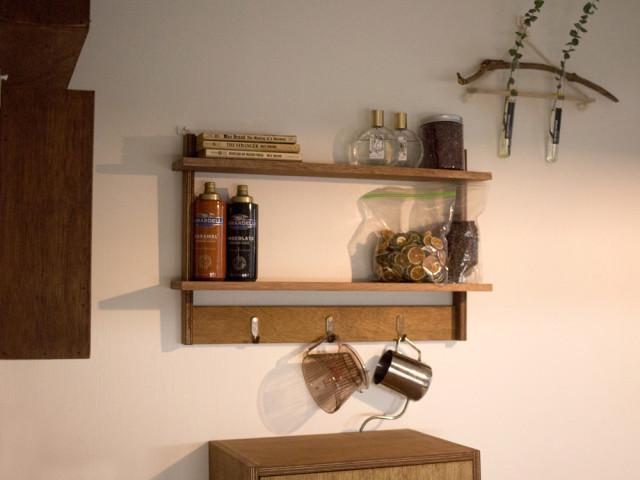 밀러 나무선반 K타입 2단 miller shelf 벽선반,마스크걸이