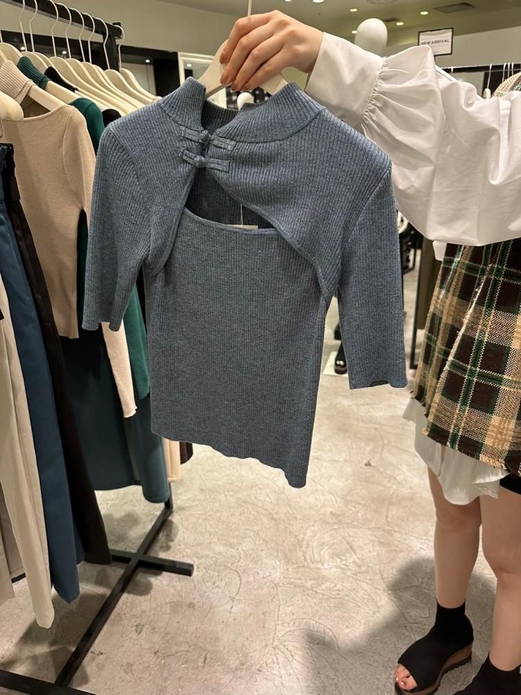 무루아 차이나 타이트 하프 니트 (4종택1)