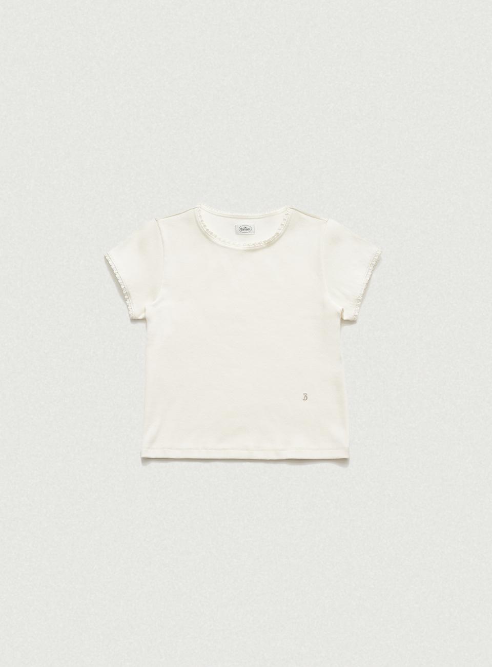[3/17 14:00 KST OPEN] Ivory Dahlia Lace Ribbed T-Shirt