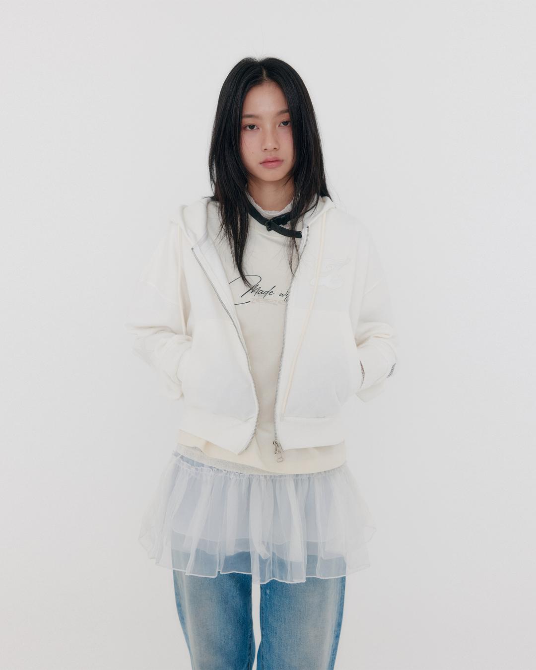 Star Appliqué Hoodie ( Ivory )