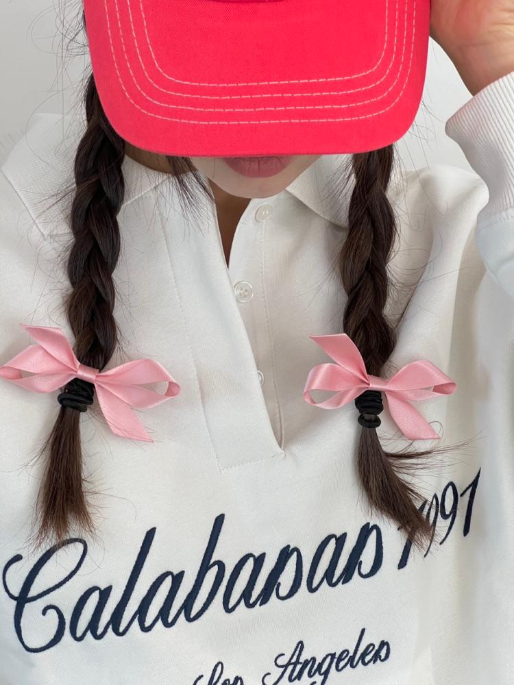 스윗 리본 헤어끈 새틴 머리끈 포니테일 공단 머리고무줄