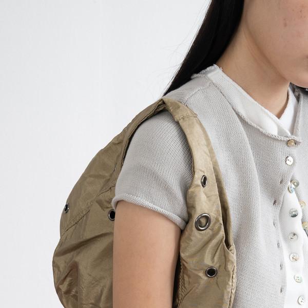 Eyelet Punching Hobo Bag (Khaki)