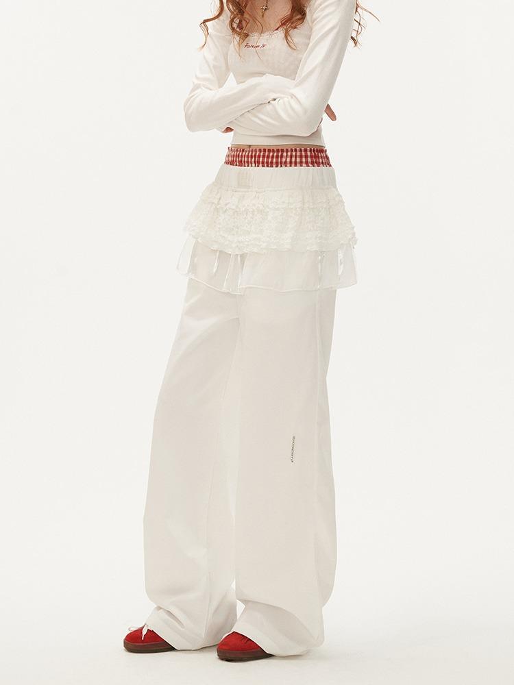 [MAMC] Waistband Lace Long Pants