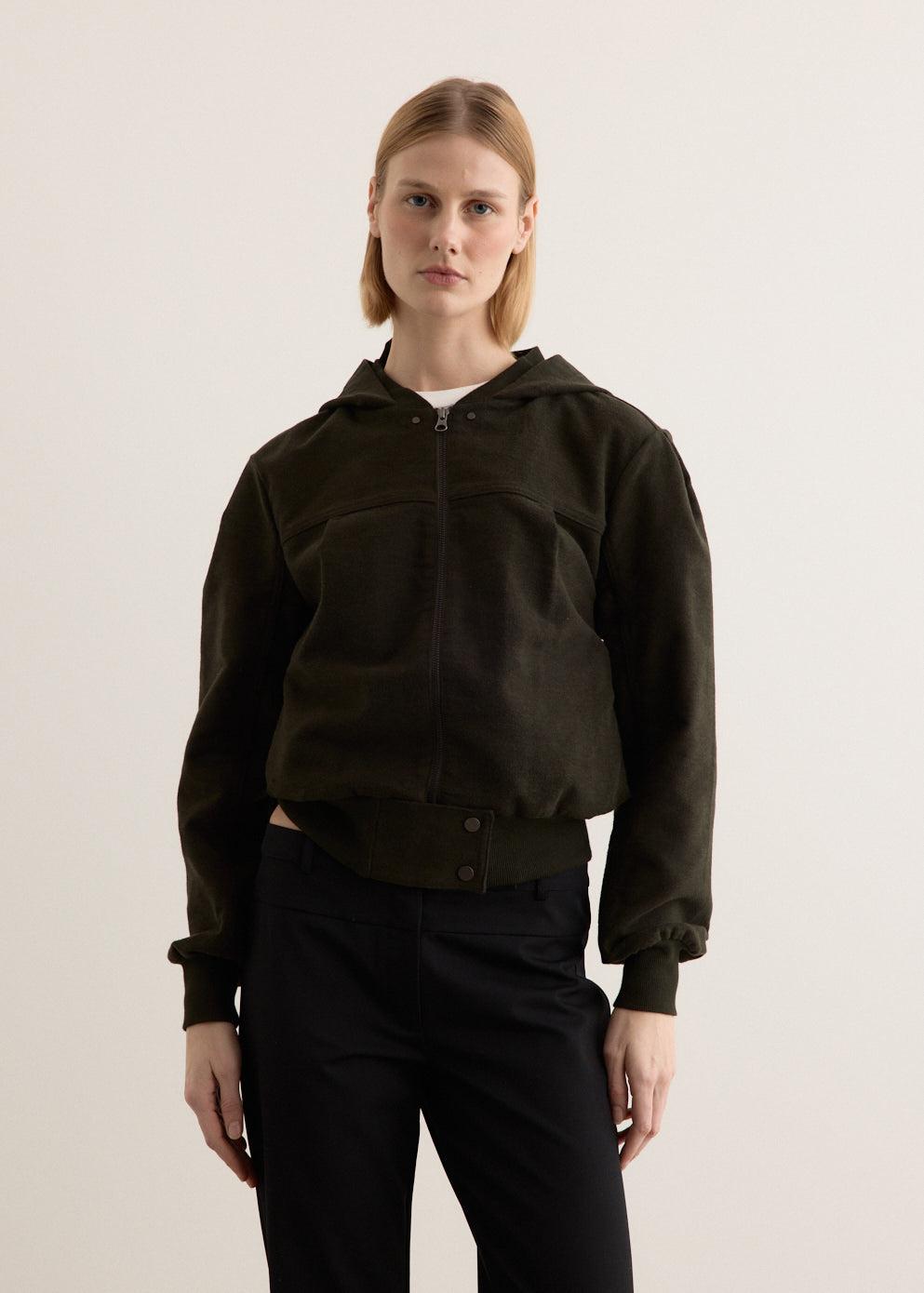 The Edie Bomber Jacket - Olive / XS