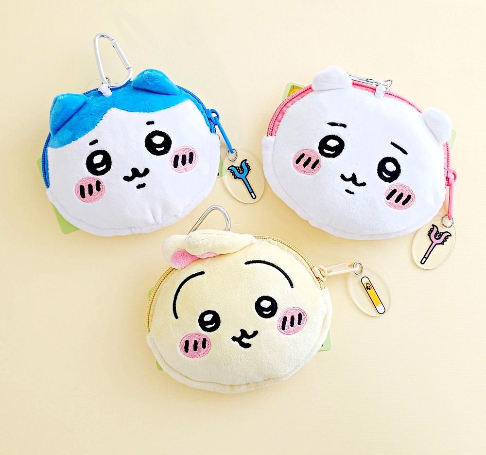 치이카와 얼굴모양 릴패스 롤업 파우치 카드 동전 지갑 가방고리