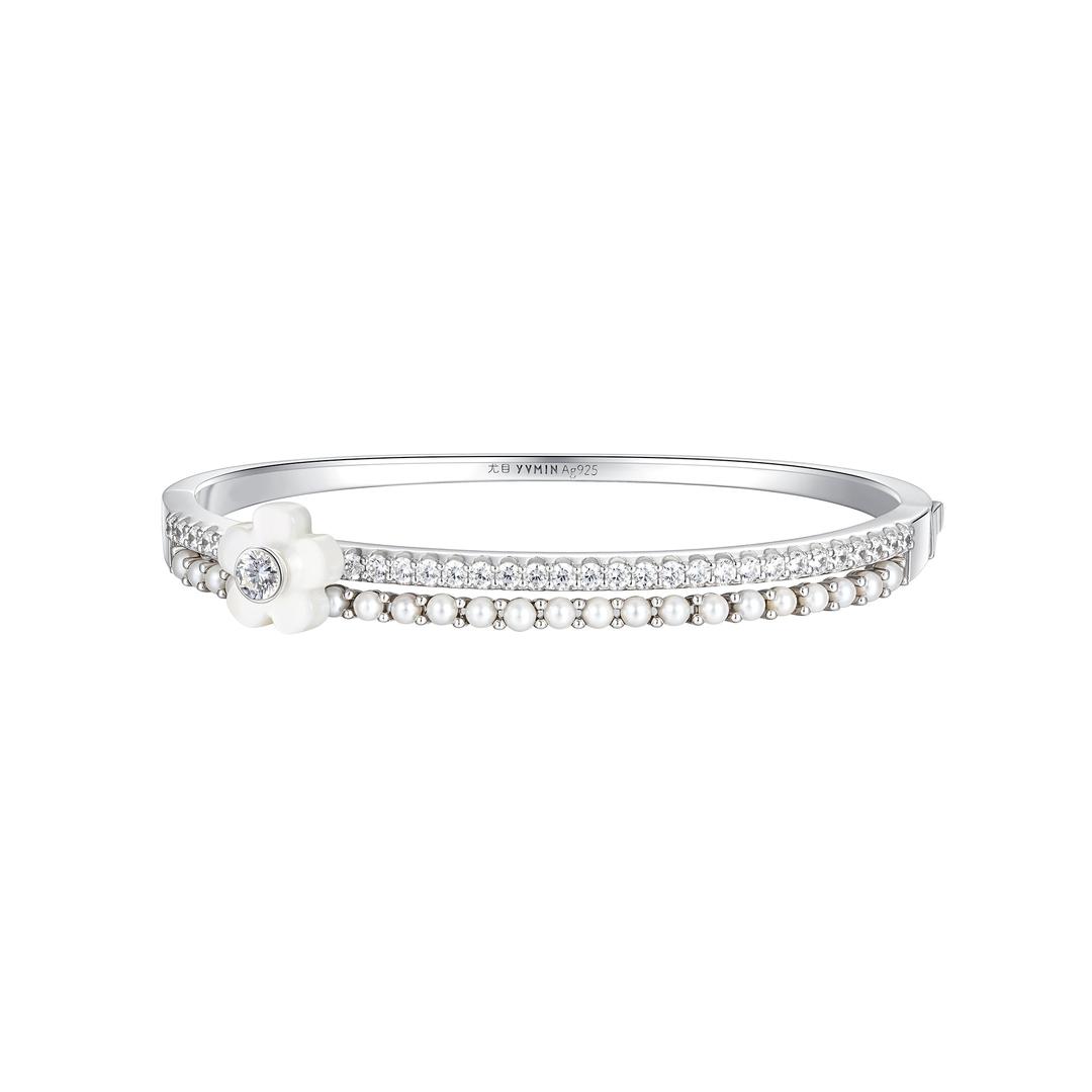 Paradise / Nacre Flower Double Layer Bracelet