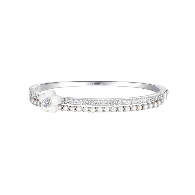 Paradise / Nacre Flower Double Layer Bracelet
