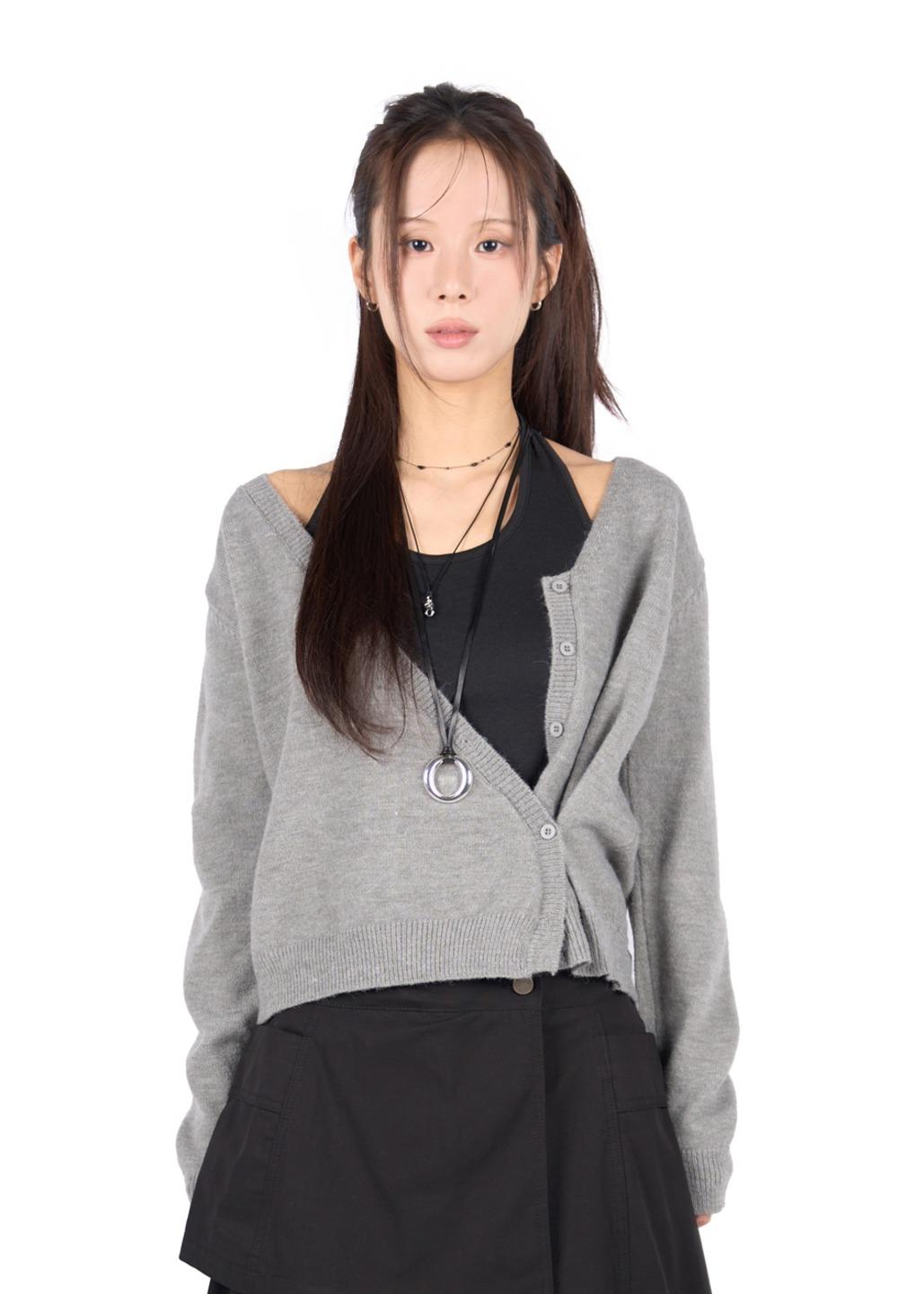 OBLIQUE KNIT CARDIGAN