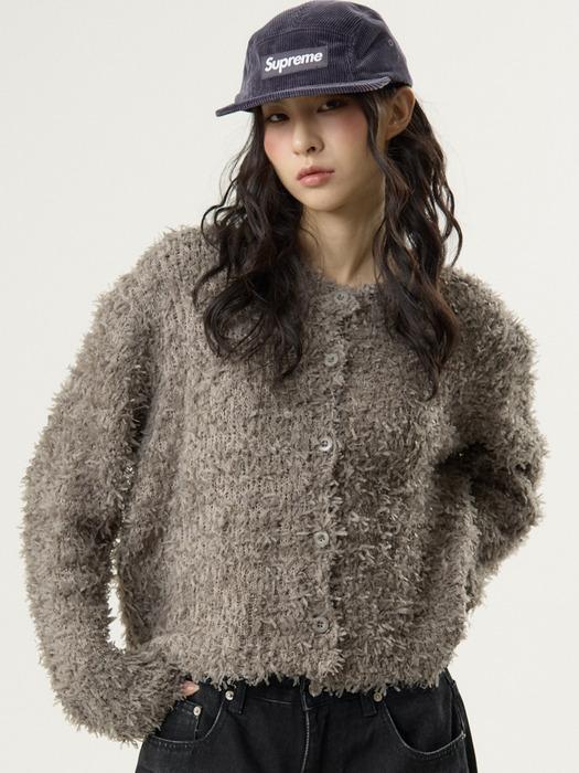 퍼 가디건 그레이_Fur Cardigan Gray