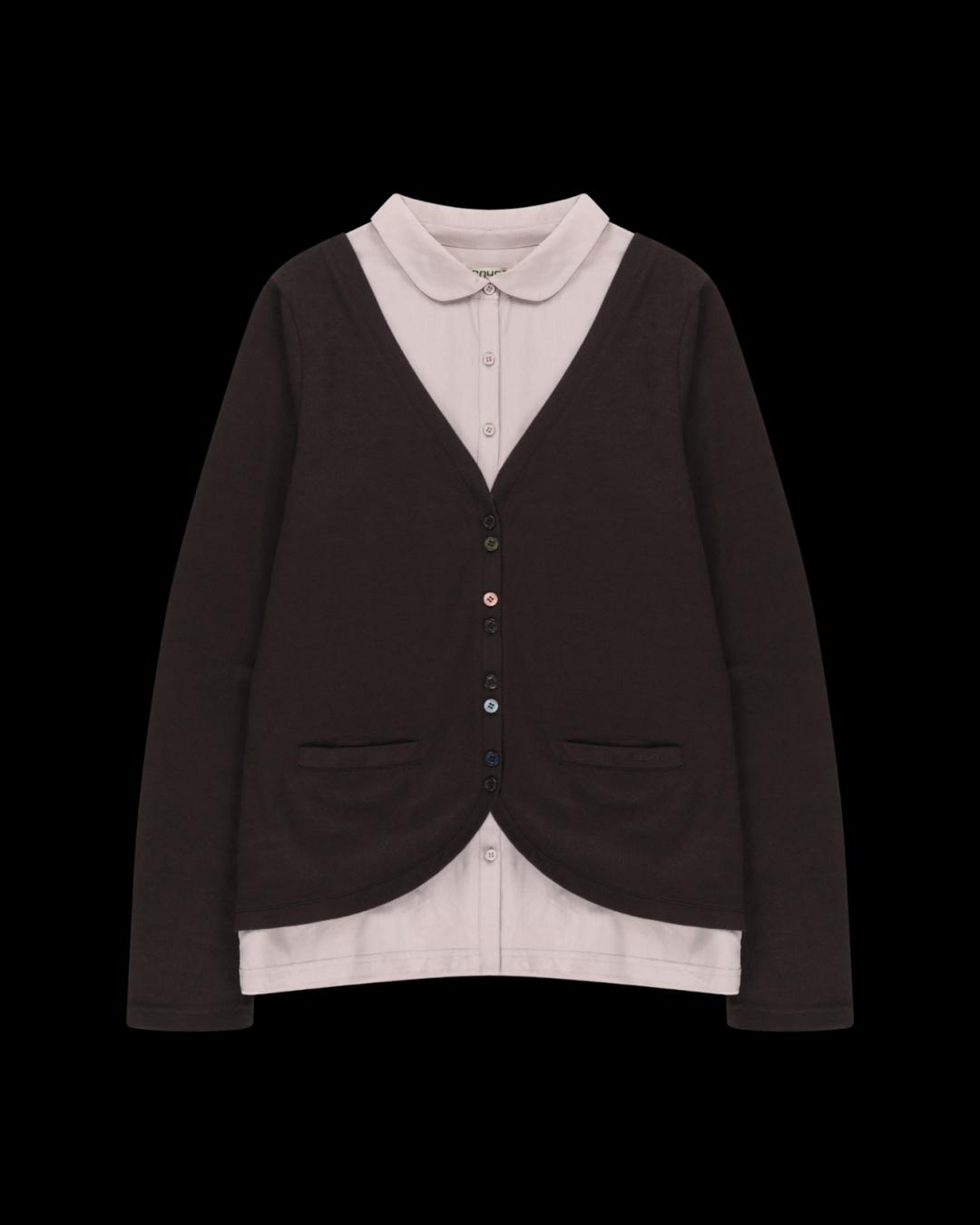 코이세이오 레이어드 셔츠 가디건 브라운 CY26SSOTCD002-BROWN | 카시나 KASINA