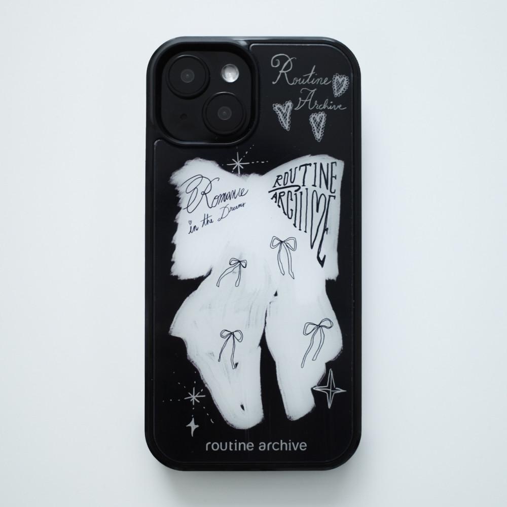 [루틴아카이브] Dreaming ribbon 글라스 범퍼 케이스 -black-