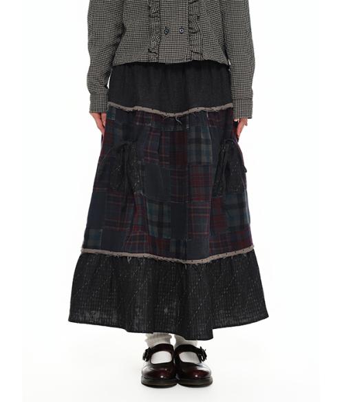 Washed Patchwork Skirt