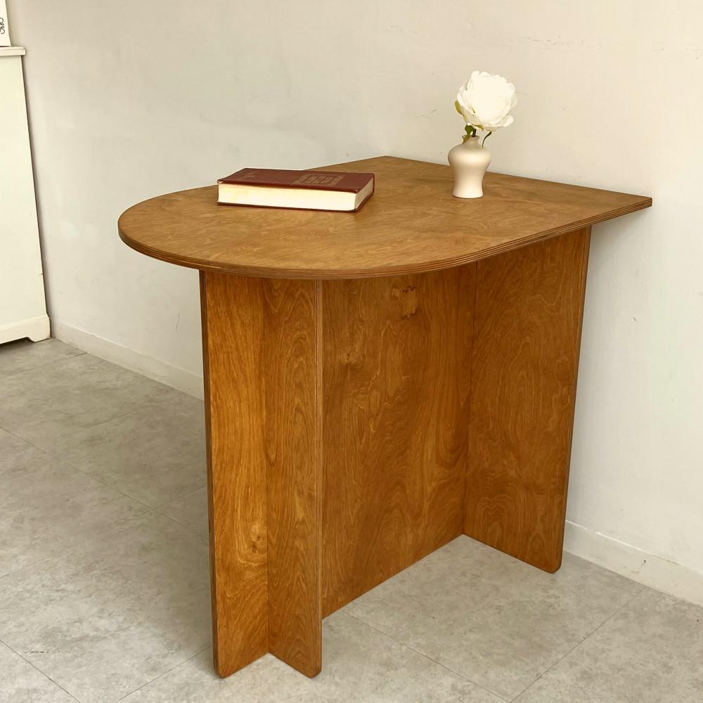 클로이 높은 원형 커피 테이블 원목 거실 소파 테이블