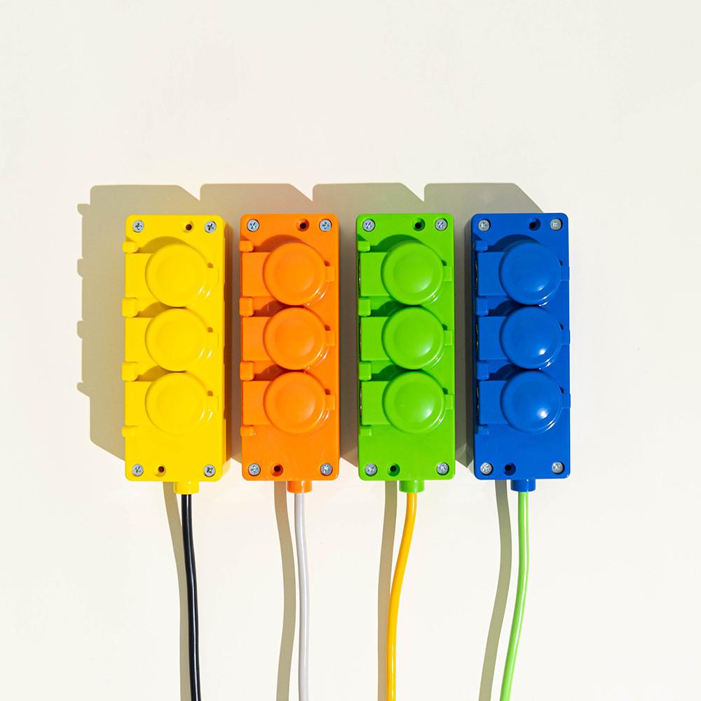 바나코 세이프티 캡 멀티 플러그 3C-2M 디자인 컬러 멀티탭