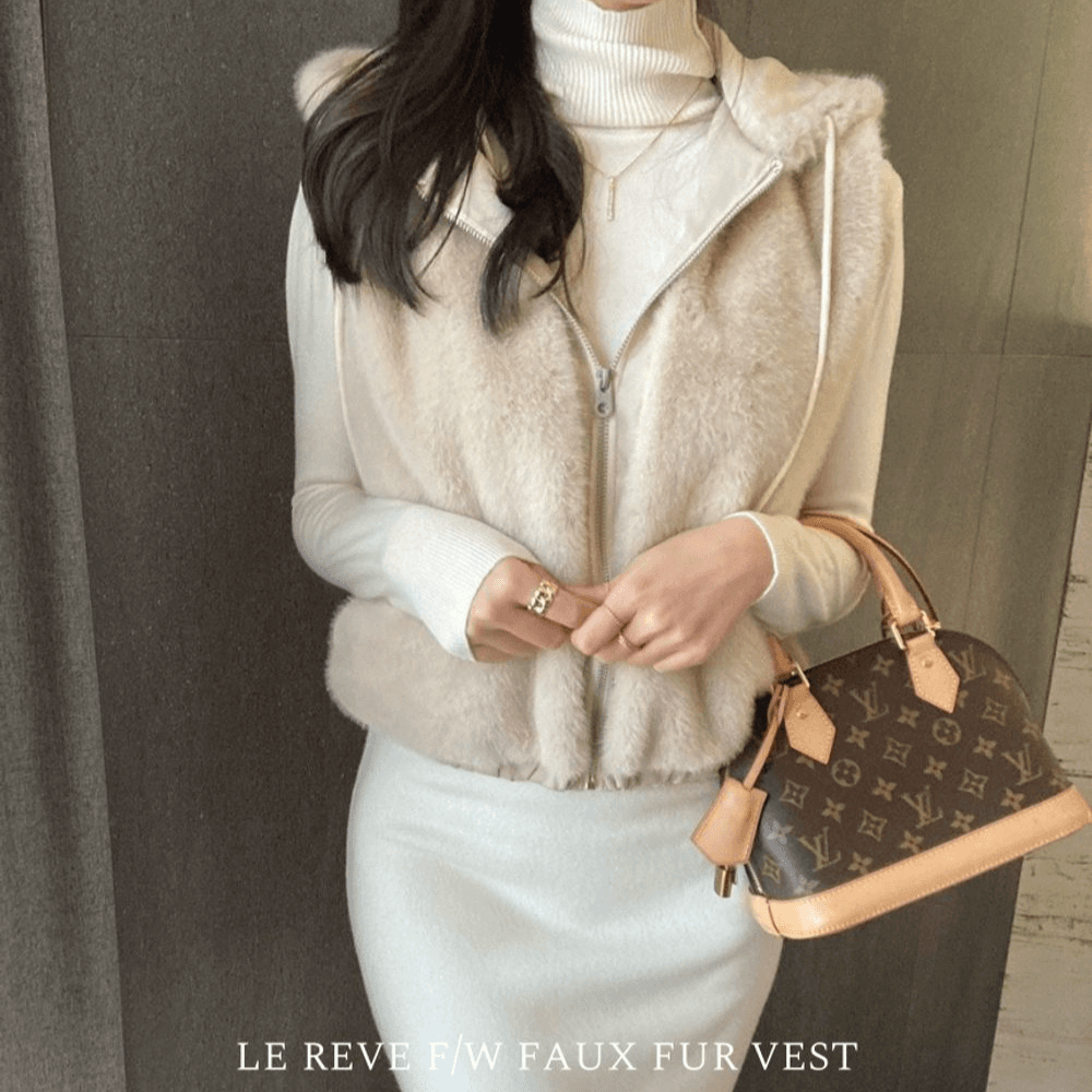 라벨르핏 🤍#하이퀄리티 #세련미🤍 르레브 페이크퍼조끼 에코퍼베스트 퍼베스트 퍼조끼 밍크조끼 털조끼