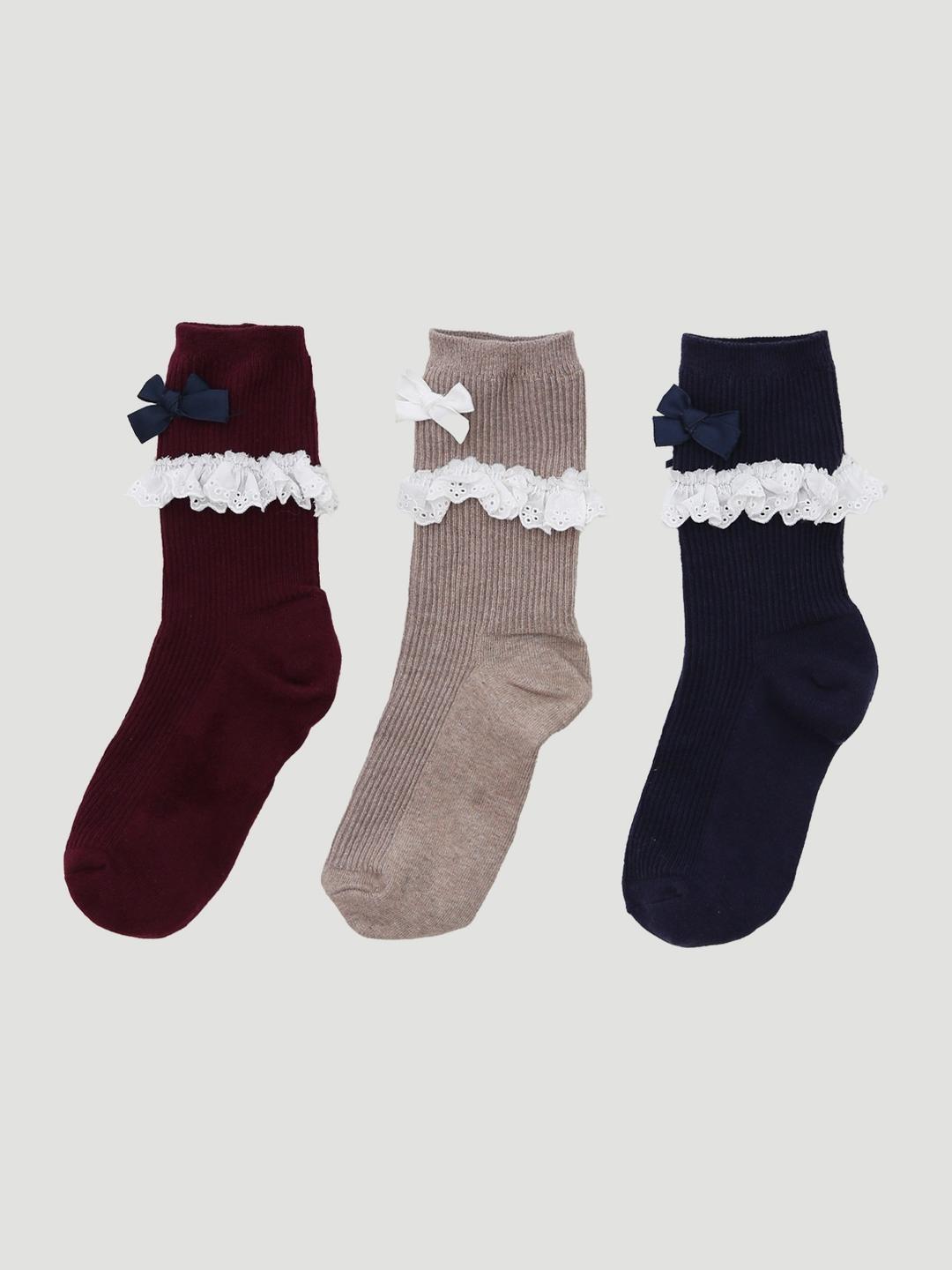 Whisper lace crew Socks / Fall 3 SET