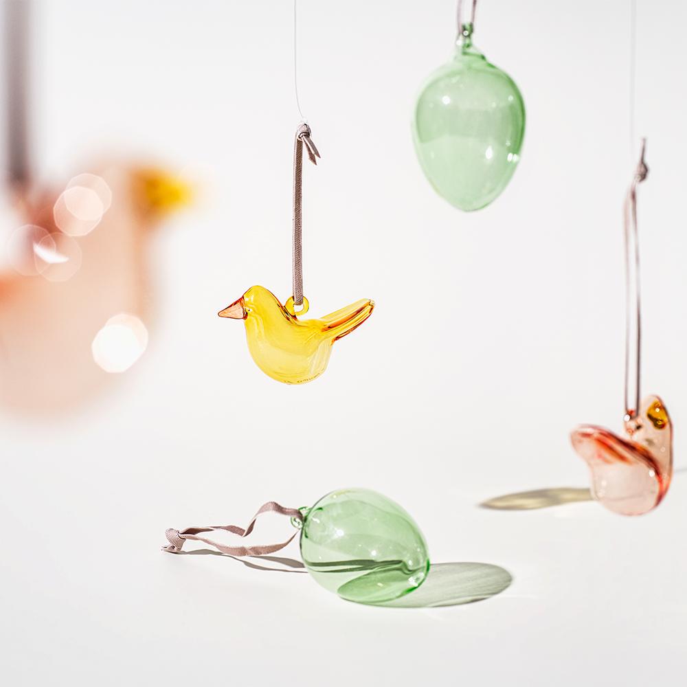 미니 글래스 버드 핑크 3개입