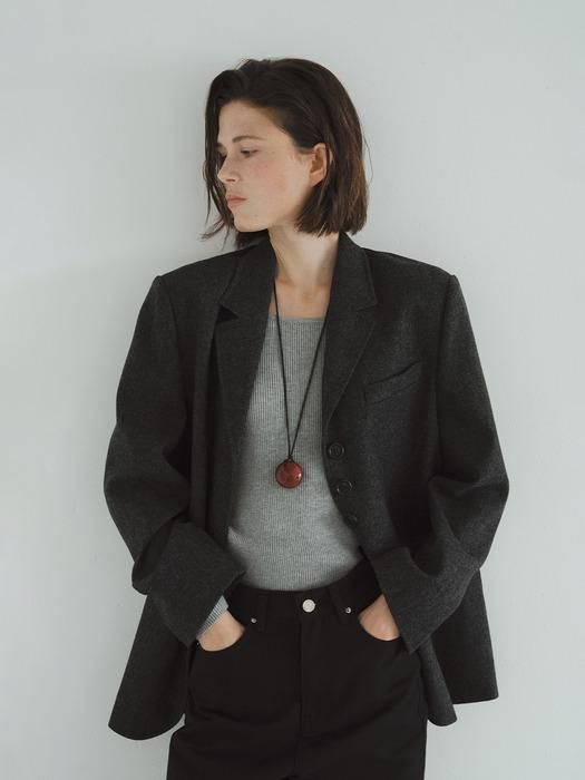 O Herringbone Wool 4Button Jacket_2colors
