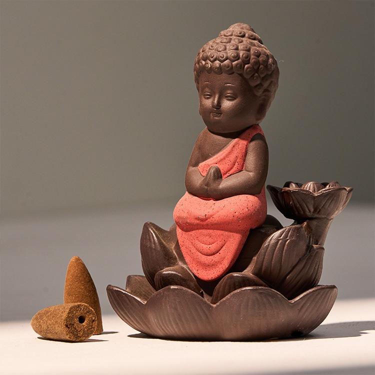 [부처님 오신 날] 로터스 미니 붓다 인센스 스틱 백플로우콘 세라믹 홀더