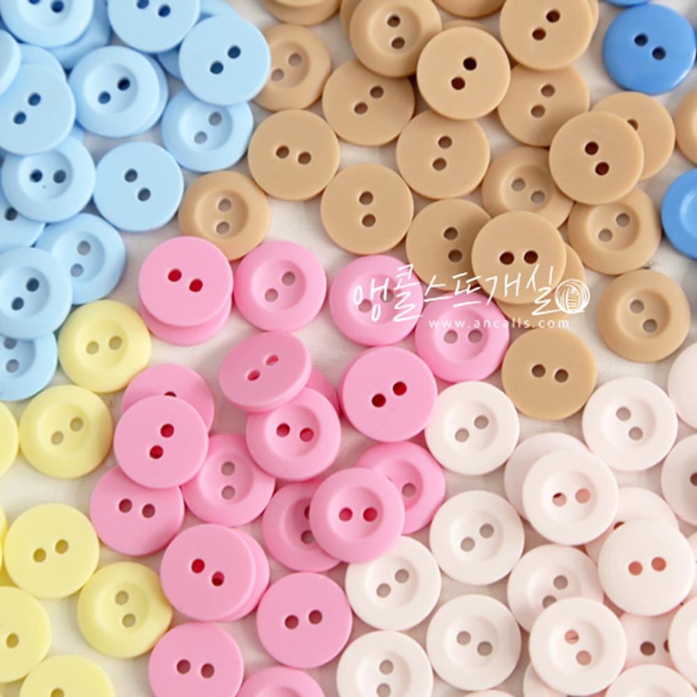 [단추] 기본 납작 2구 단추 12mm