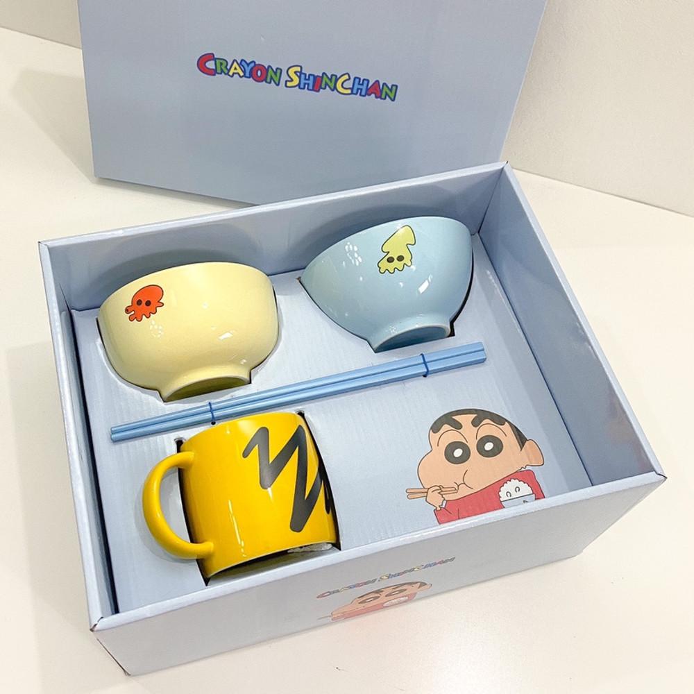 짱구는 못말려 밥그릇 짱구 그릇세트 선물상자 백마박스 도자기 세라믹 세트