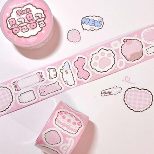 핑크 몽글몽글 30mm 모조 키스컷 마테