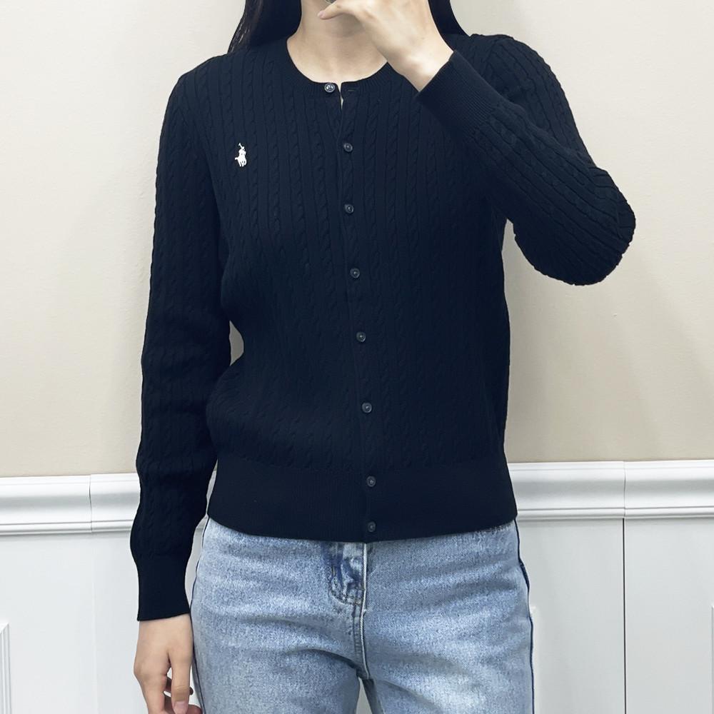 [당일발송] 백화점 폴로 가디건 걸즈 코튼 케이블 꽈배기 L XL