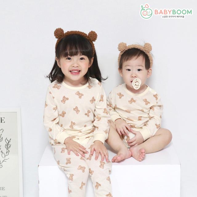 5+1 국산 무형광 메쉬 아기내복 항균 순면 밤부 신생아 유아 영아 7부 봄 여름 가을 겨울 실내복 선물 세트