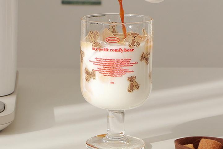 빈티지 베어 카페글라스 고블렛잔 370ml