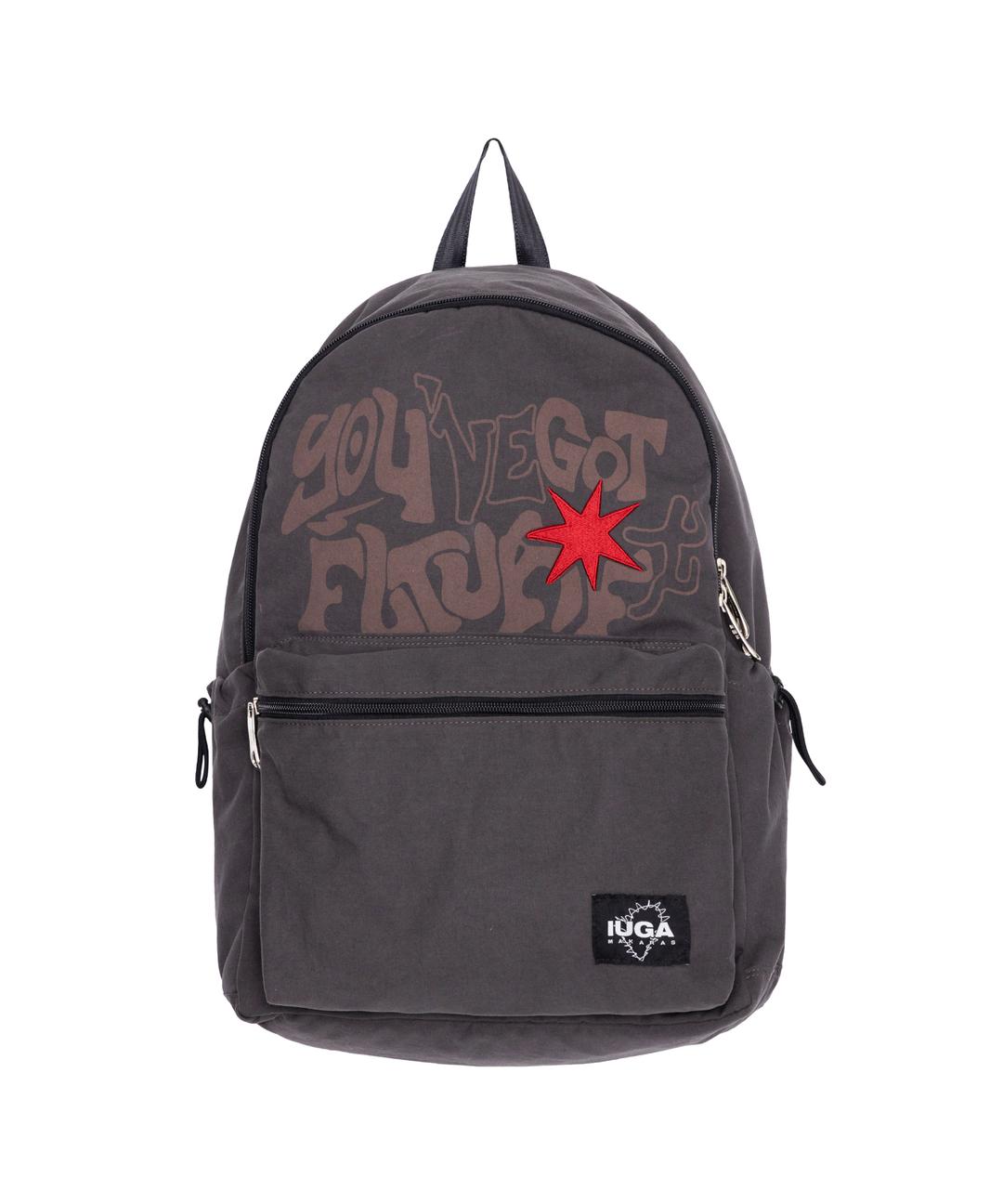 (02.23 예약 배송) Printed Twill Pocket Backpack (Gray)