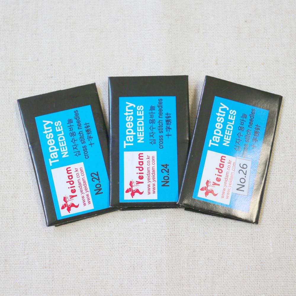 예담 십자수 바늘 22호 24호 26호( 태피스트리 쌈바늘 )(특)