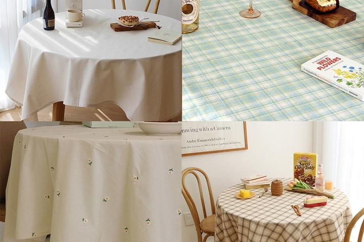 감성 체크&린넨&방수&봄&플라워&자수 홈 카페 빈티지 식탁보 테이블보 매트 러너 모음