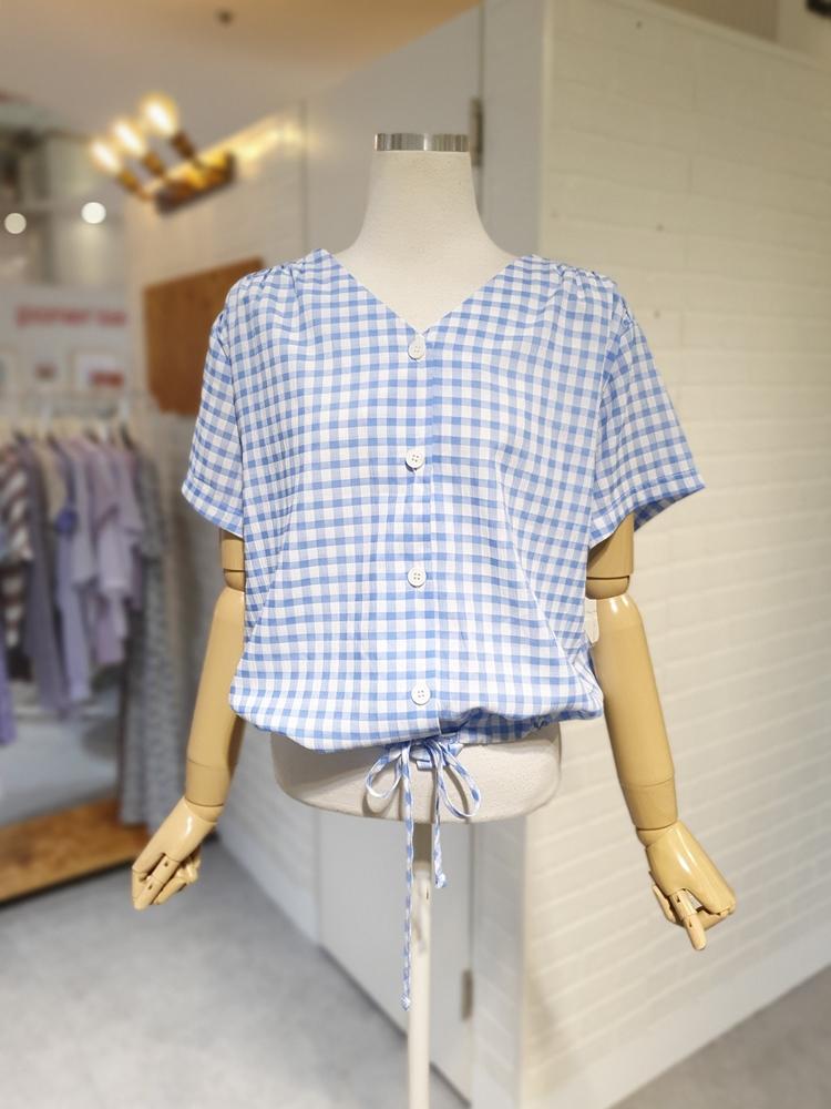 숏체크블라우스(L222WBL601)