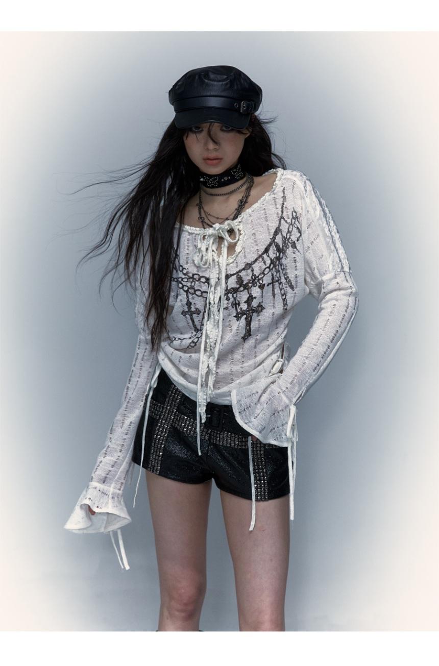 [사전 판매 10% 할인] NO ROMANCE Drawstring Punk Long Sleeve