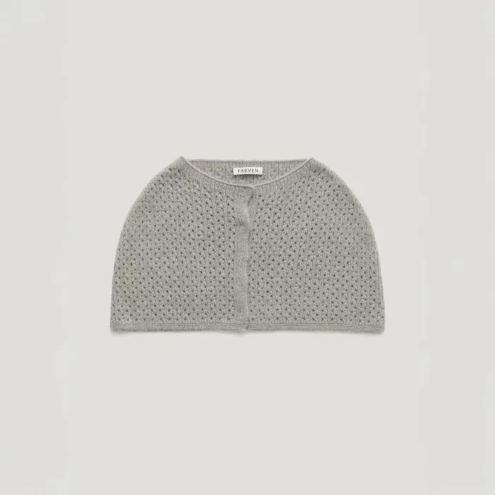 [1st reorder 2/19 PM20:41 open] [ALPACA 11%, MOHAIR 12%] MUTE ALPACA KNIT CAPE_GREY