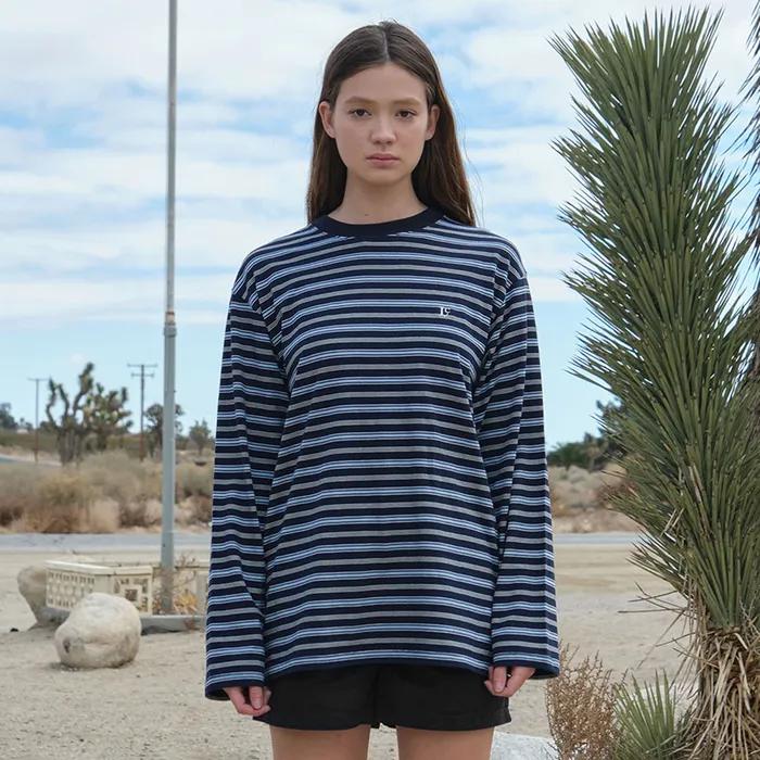 LONG SLEEVE STRIPED T-SHIRT_NAVY_LC253TS16NV