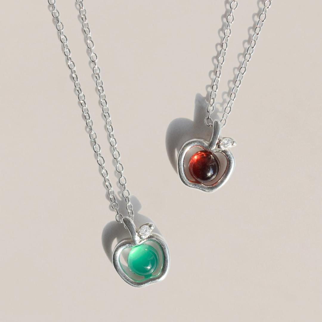 925 Silver Asac Gemstone Necklace/ 아삭