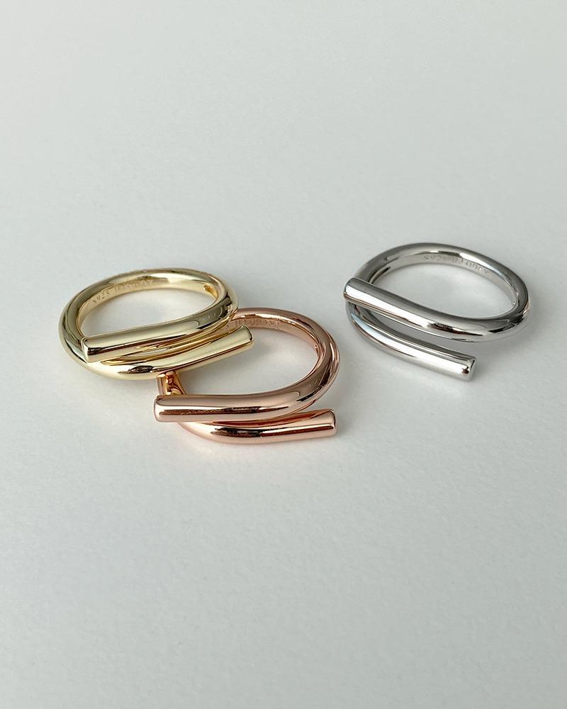 실버925 더블 스틱 오픈 반지 R7009